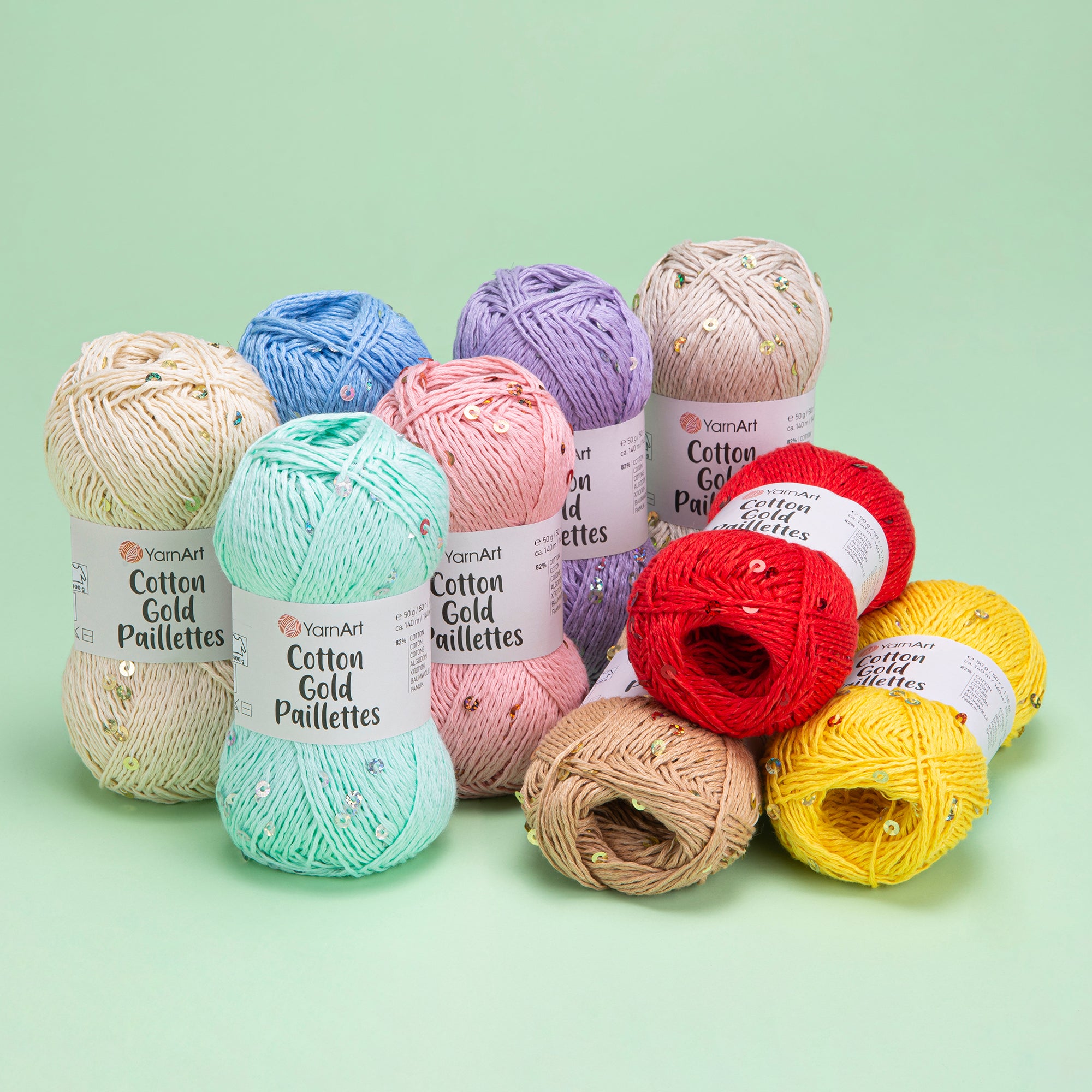 Yarn Cotton Gold Paillettes YarnArt