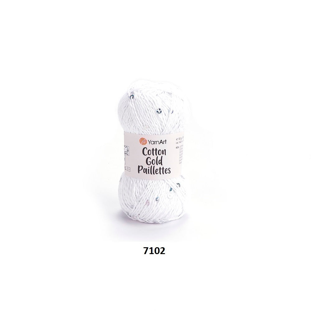 Yarn Cotton Gold Paillettes YarnArt