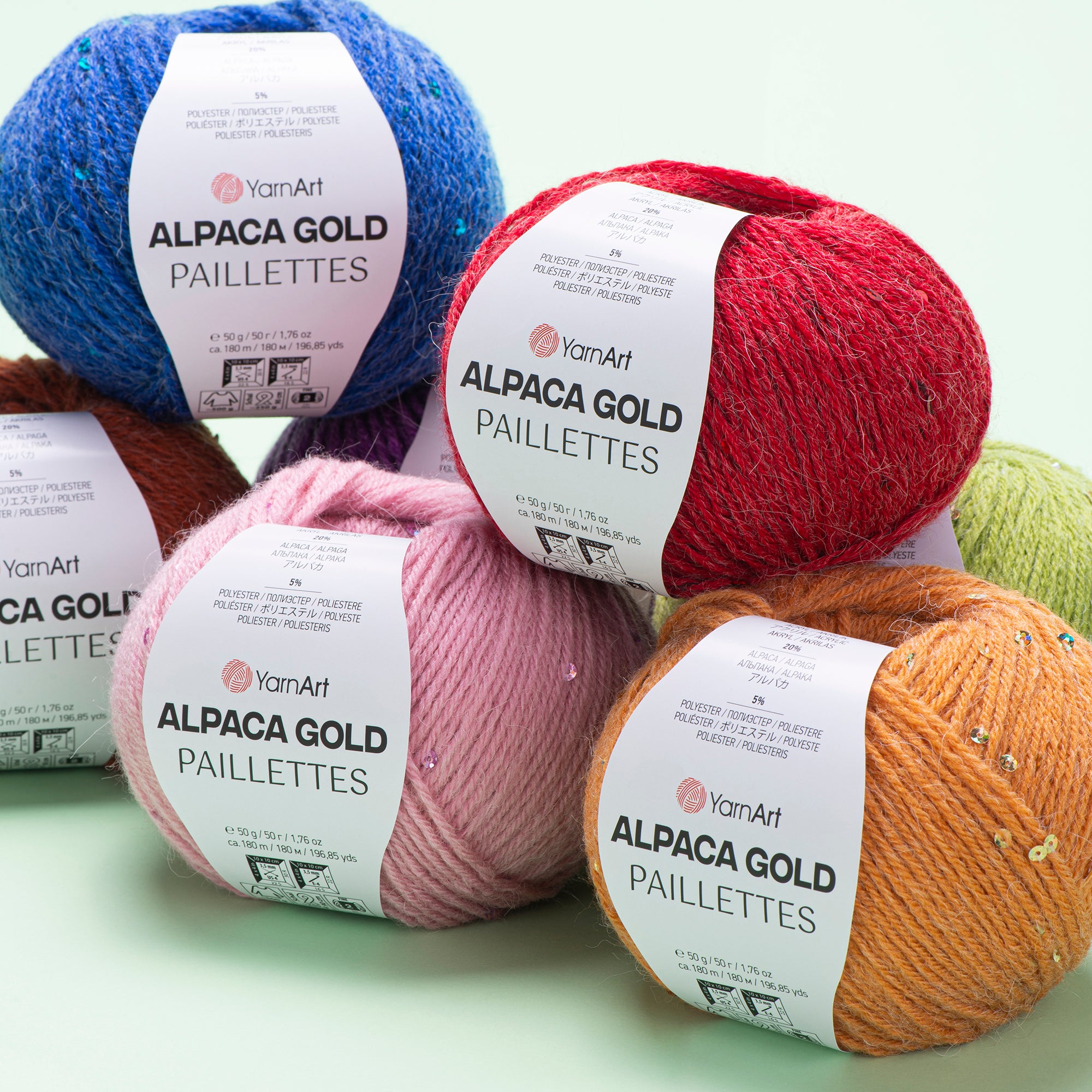 Yarn Alpaca Gold Paillettes YarnArt