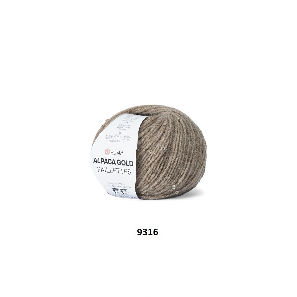 Yarn Alpaca Gold Paillettes YarnArt