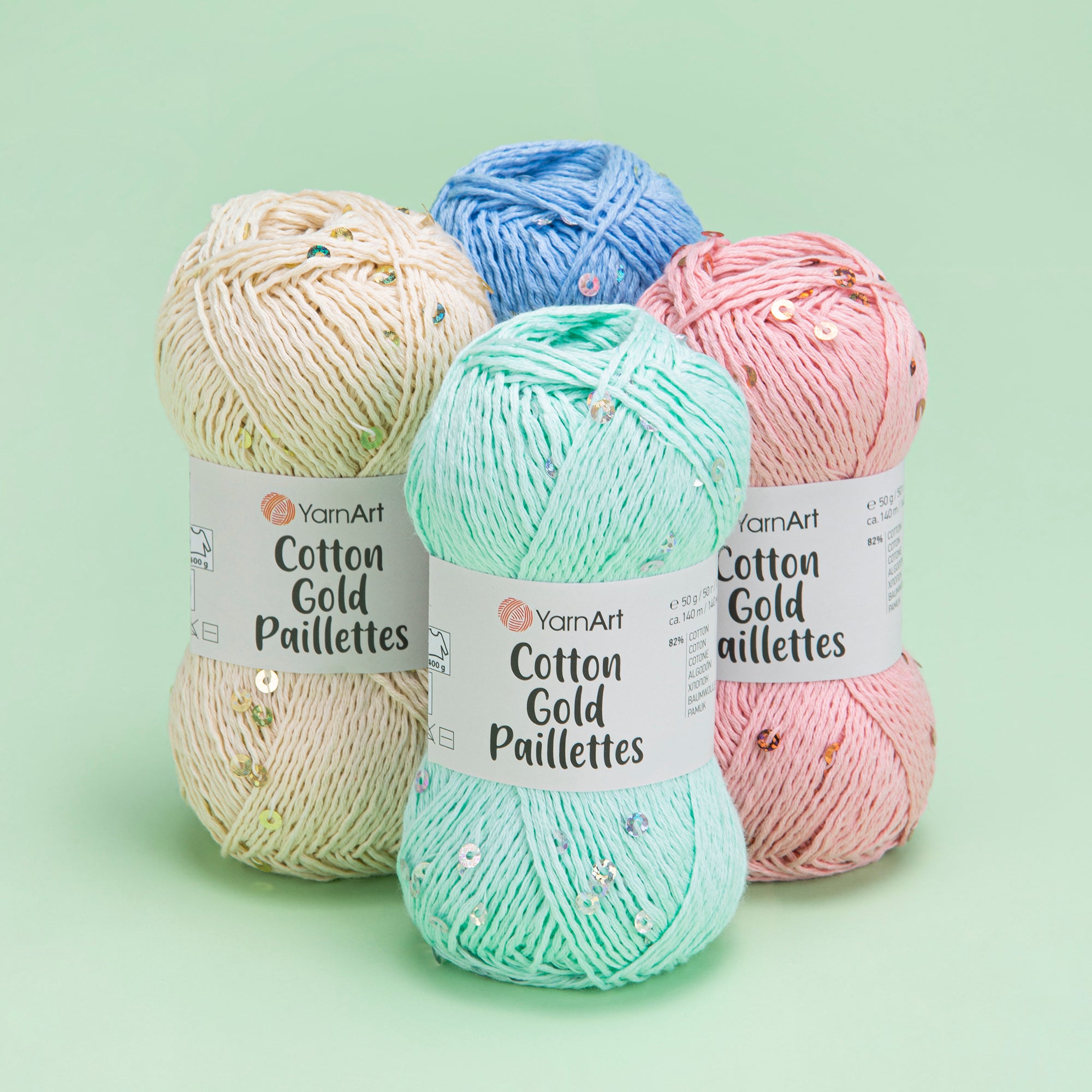 Yarn Cotton Gold Paillettes YarnArt