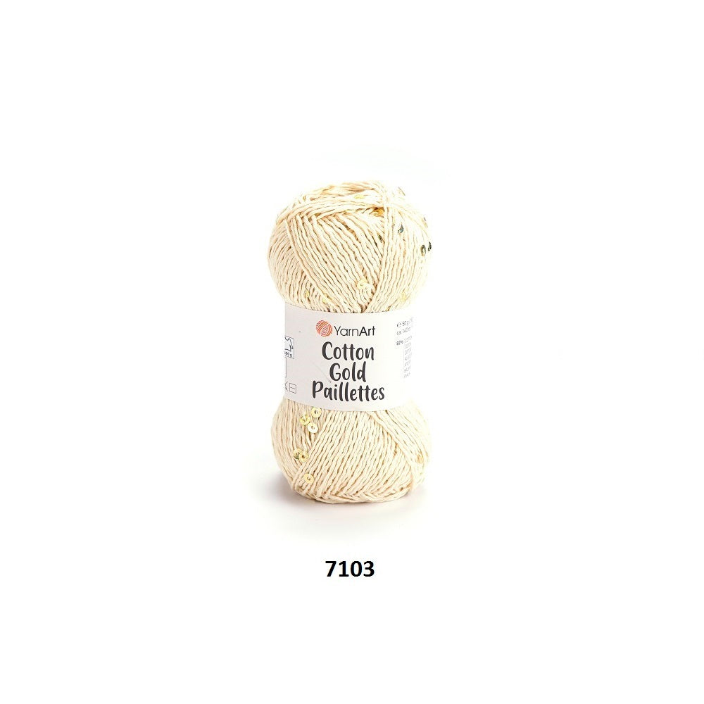 Yarn Cotton Gold Paillettes YarnArt