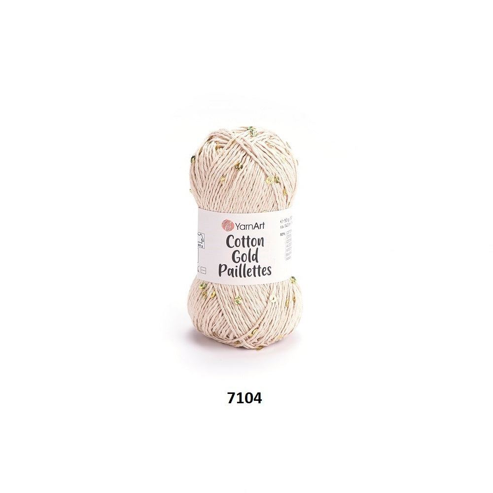 Yarn Cotton Gold Paillettes YarnArt