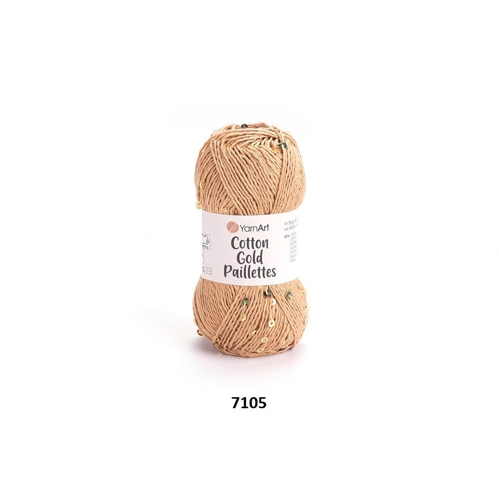 Yarn Cotton Gold Paillettes YarnArt