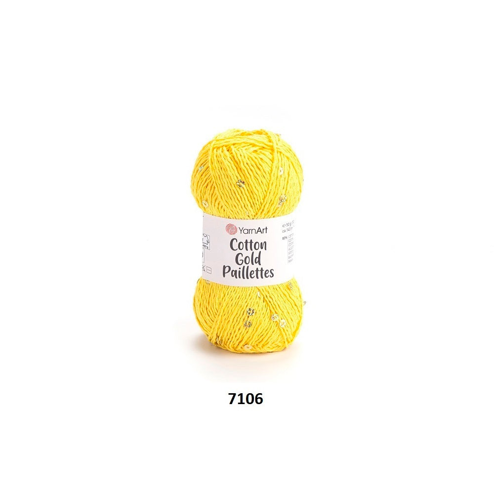 Yarn Cotton Gold Paillettes YarnArt