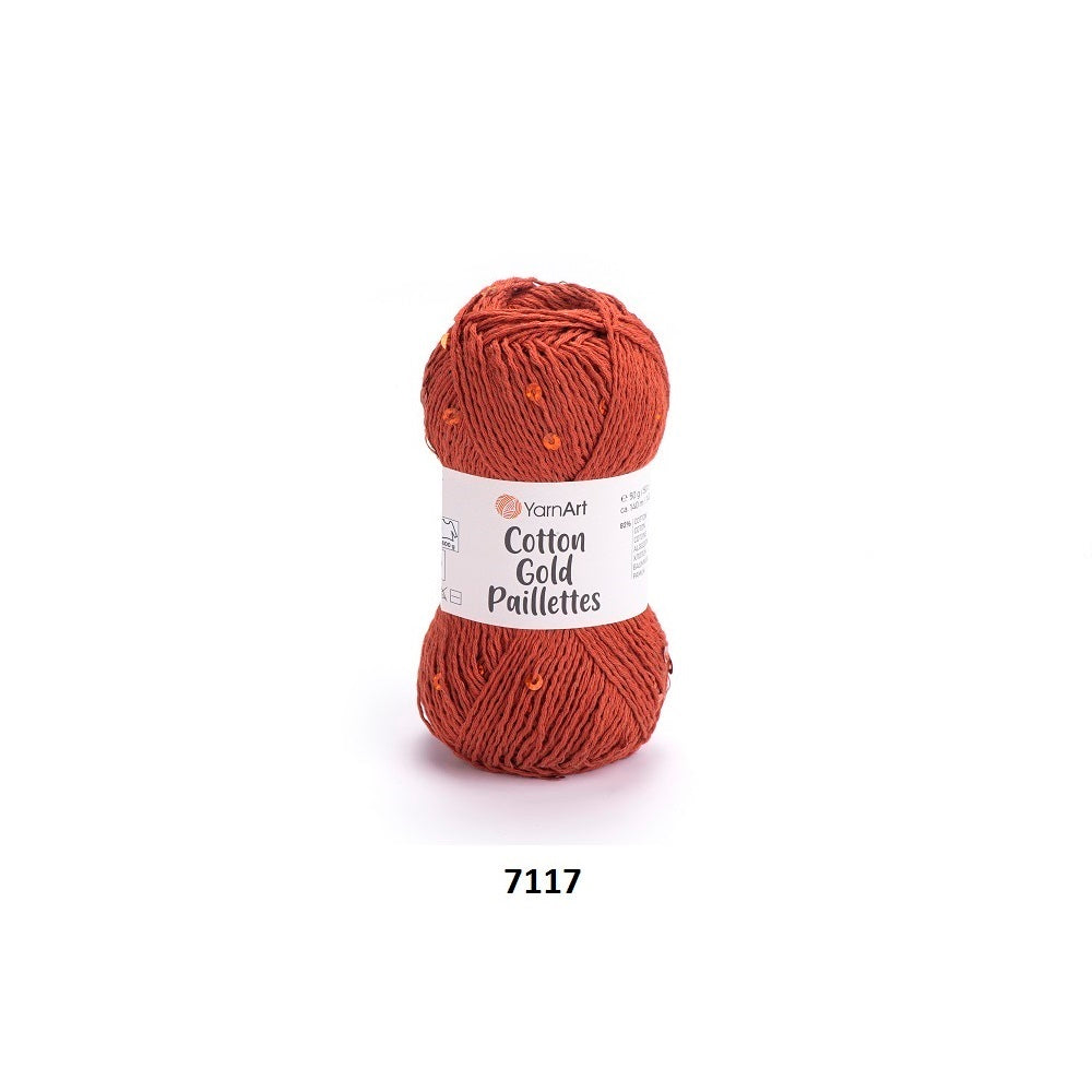 Yarn Cotton Gold Paillettes YarnArt